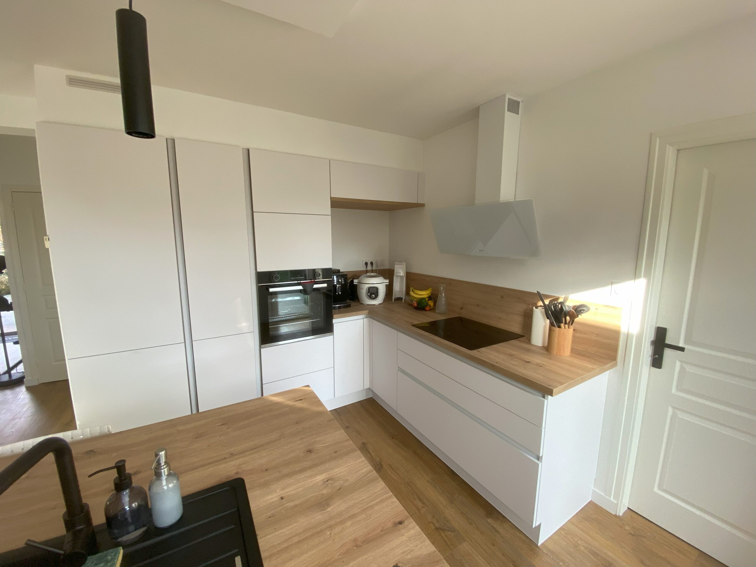 Cuisine Bois et blanche Brest, Réalisations Breizh Agenceur