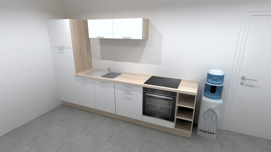 Cuisine Bois et blanche, Réalisation Breizh Agenceur