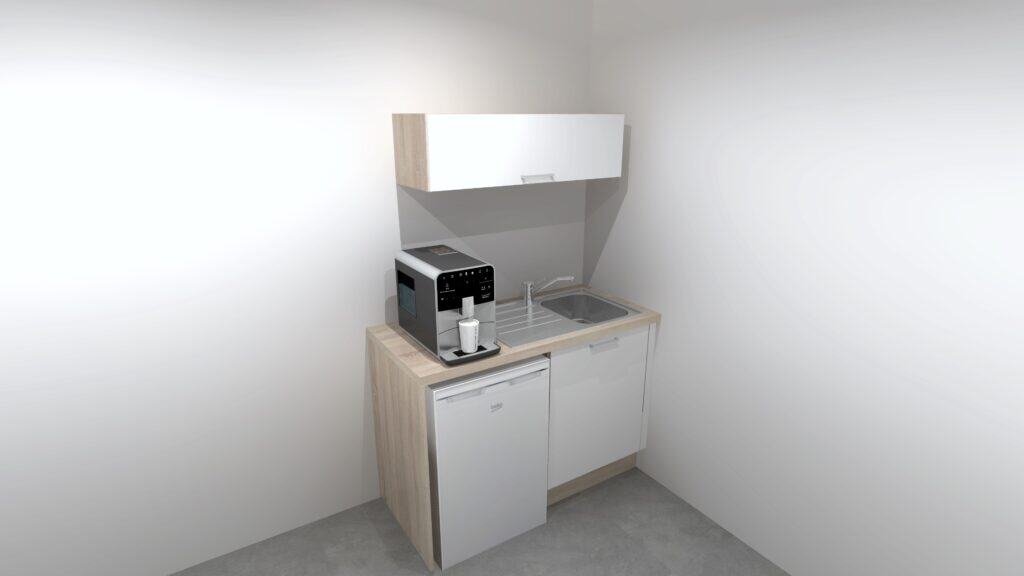 Cuisine Bois et blanche, Réalisations Breizh Agenceur